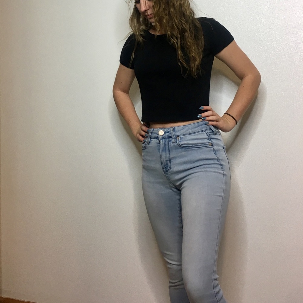 High rise Light Wash Denim